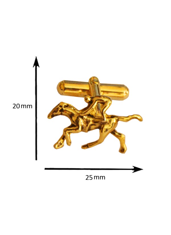 Men In Golden Horse Racing Design Stylish Cufflinks 