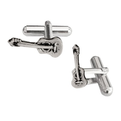 Silver Plated Guitar Design Cufflinks For Men