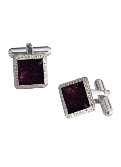 Black Violet Square Shaped Antique Sparkling Cufflinks For Men