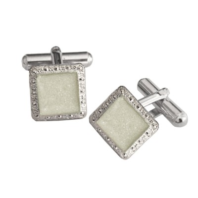 Silver Square Shaped Antique Sparkling Cufflinks For Men