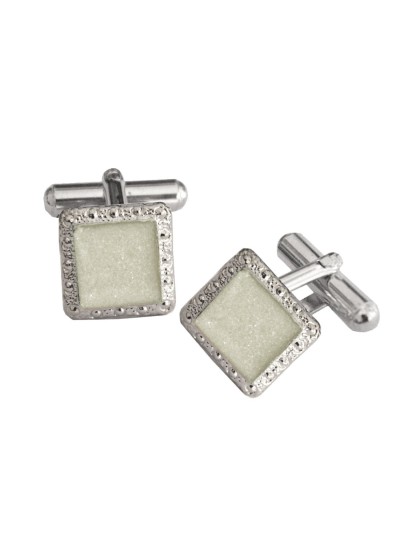 Silver Square Shaped Antique Sparkling Cufflinks For Men