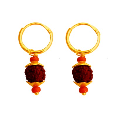 Mens Fashion Jewellery Fancy Unisex Style Multicolor Lord Shiva Rudraksha Bali  Earring
