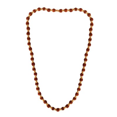 Rudraksh With Gold Plated Cap Rudraksh Mala For Men 