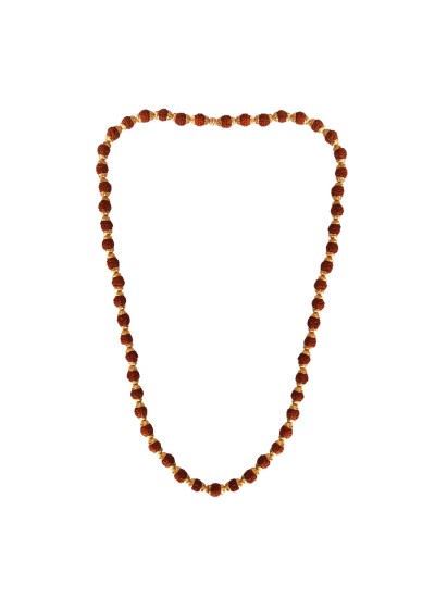 Rudraksh With Gold Plated Cap Rudraksh Mala For Men 