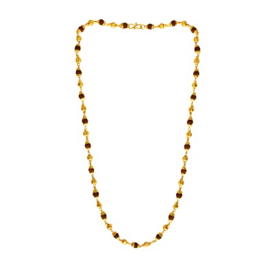 Gold Plated Caps With Rudraksha Mala /Necklace For Men