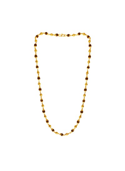 Gold Plated Caps With Rudraksha Mala /Necklace For Men