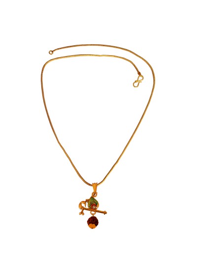 Gold Lord Krisshna Rudraksha design Pendant With Chain