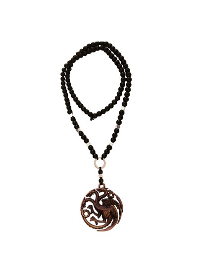 Menjewell New Collection Black:Brown Targaryen Dragon Die-Cast Pendant With Chain