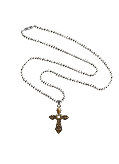 Menjewell Sterling Crucifix Bronze:Silver Unique Design Jesus Christ Cross Pendant