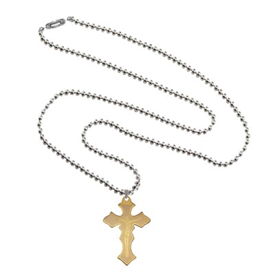 Menjewell Sterling Stainless Steel Crucifix Jesus Christ Cross Pendant For Men & Boy