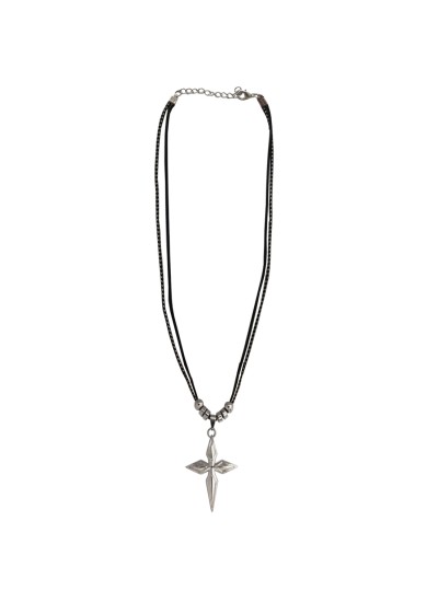Menjewell Black:Silver Unique Design Jesus Christ Cross Pendant For Men & Boy