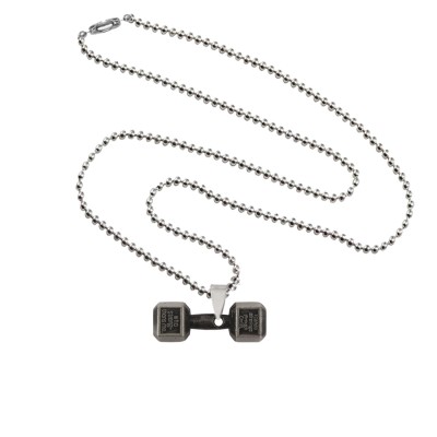 Menjewell Gym Fitness Stack Plate Dumbbell Pendant For Men & Boy