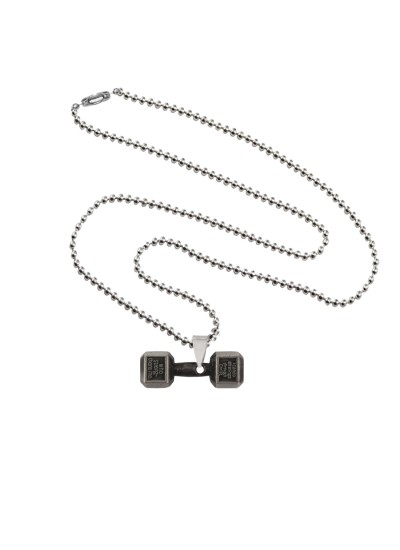 Menjewell Gym Fitness Stack Plate Dumbbell Pendant For Men & Boy