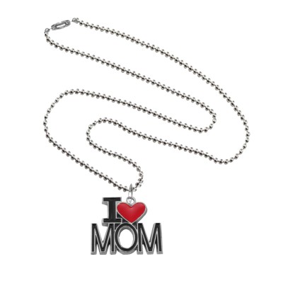 Menjewell Mother's Day Special Through Multicolor Stylish "I Love You Mom" Design Pendant