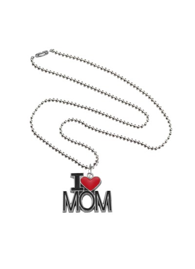 Menjewell Mother's Day Special Through Multicolor Stylish "I Love You Mom" Design Pendant
