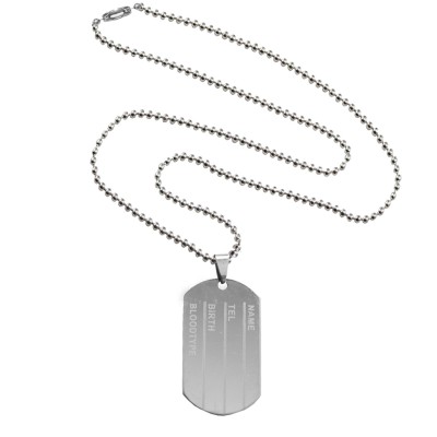 Menjewell Classic & Stylish Army Style Stainless Steel Dog tag Design Pendant