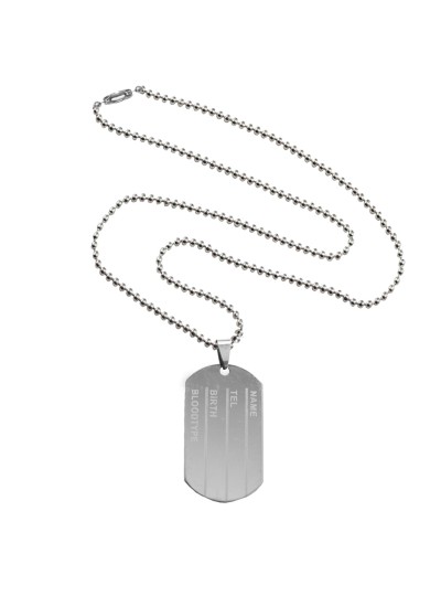 Menjewell Classic & Stylish Army Style Stainless Steel Dog tag Design Pendant