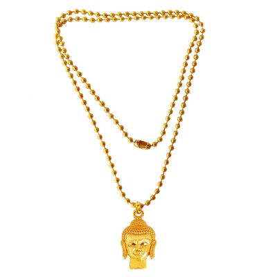 Menjewell Religious Jewellery Lord Buddha Dharma Pendant With Chain