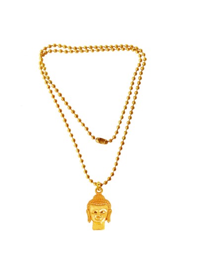 Menjewell Religious Jewellery Lord Buddha Dharma Pendant With Chain