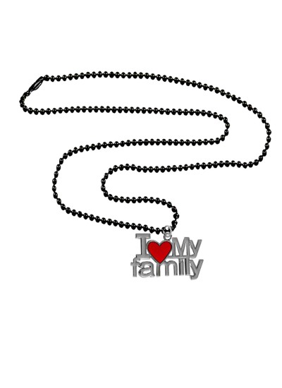 Menjewell Stylish "I Love My Family" Design Pendant