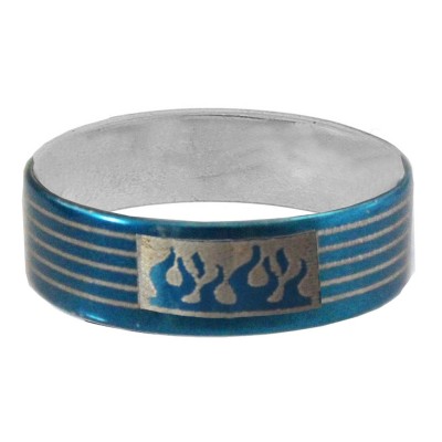 Blue  Thumb Band Fashion Ring 