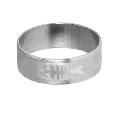 Silver  Fish Shape Design Thumb Ring 