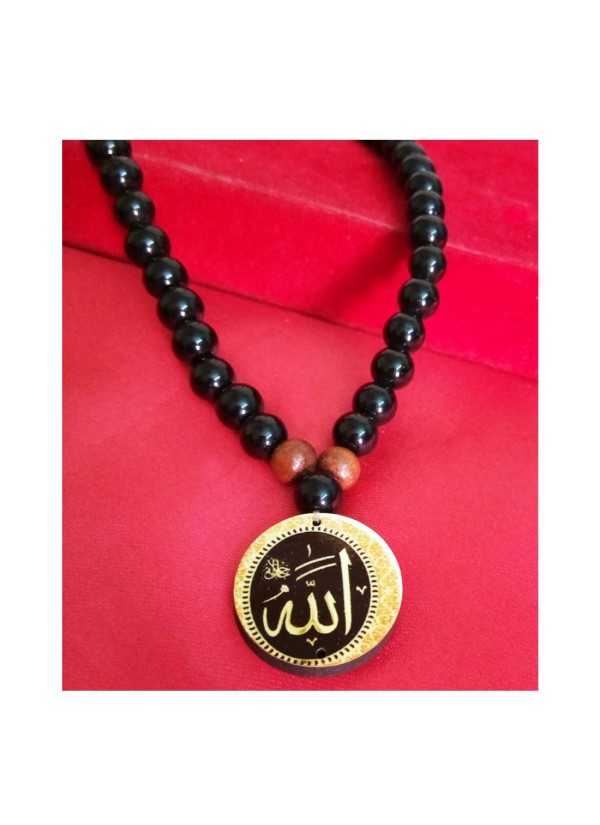 Arabic Islamic Quran Muslim God Allah Black Onyx Beads Mala