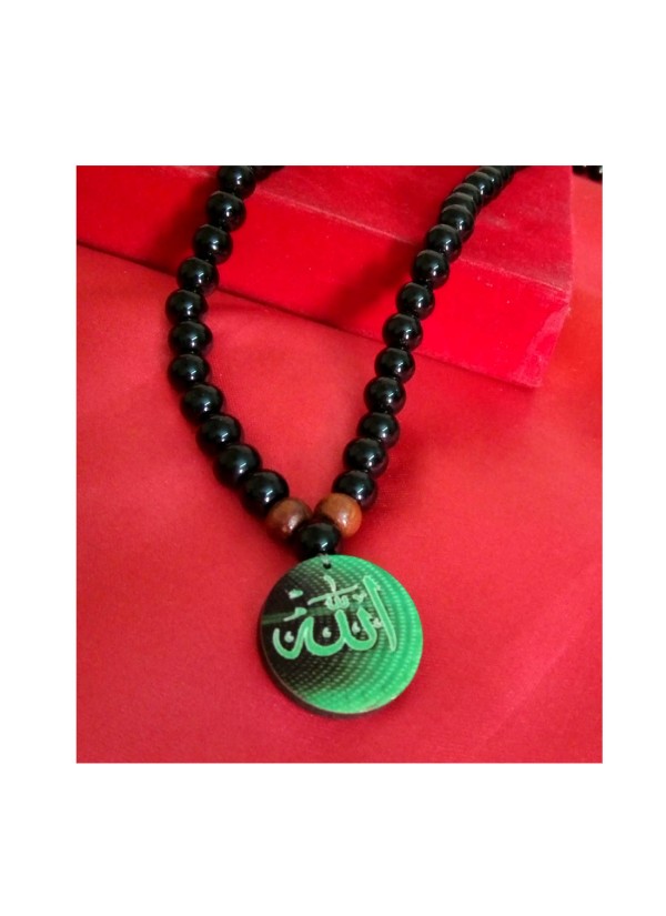 Arabic Islamic Quran Muslim God Allah Black Onyx Beads Mala