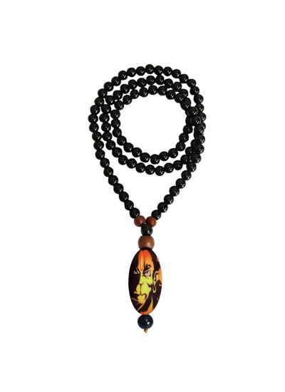 Pawan Putra Hanuman Bajrang Bali Black Onyx Beads Mala