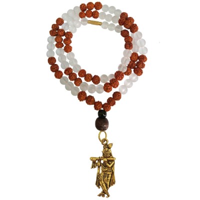 Shri Krishna Pendant Crystal With Rudraksha Mala