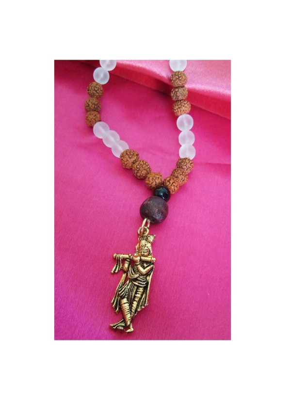 Shri Krishna Pendant Crystal With Rudraksha Mala