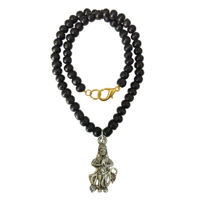 Pawan Putra Hanuman Bajrang Bali, With Wood Beads Mala Beads Alloy, Wood Pendant