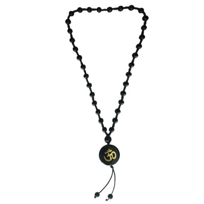 OM Charm Black Beads Mala 