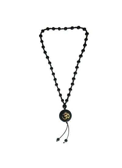 OM Charm Black Beads Mala 