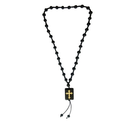 Crist Cross Black Beads Mala 