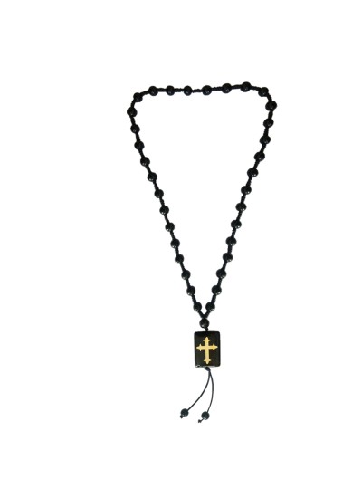 Crist Cross Black Beads Mala 