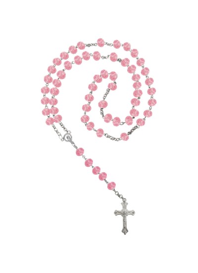 Menjewell Prayer Mala Beads Multicolor Rose Quartz with Cross Mala For Men & Boys