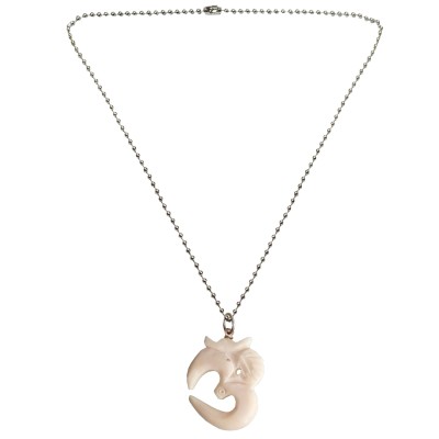 Menjewell New Collection White::Silver Om Mantra Indian Yoga Chakra Charm Design Pendant