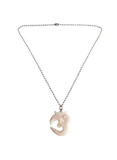 Menjewell New Collection White::Silver Om Mantra Indian Yoga Chakra Charm Design Pendant