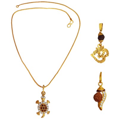 Menjewell Rudraksha Pendant 3 Combo Multi-design