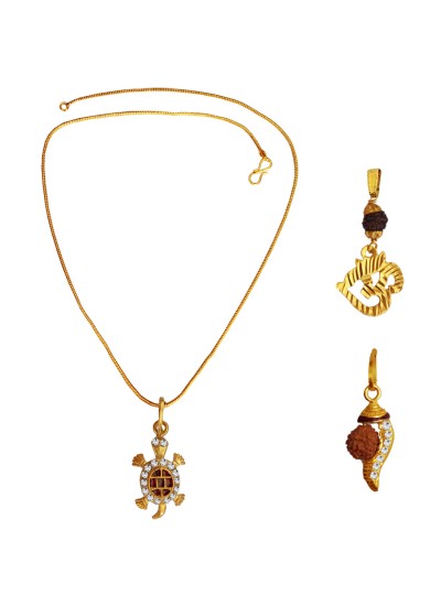 Menjewell Rudraksha Pendant 3 Combo Multi-design