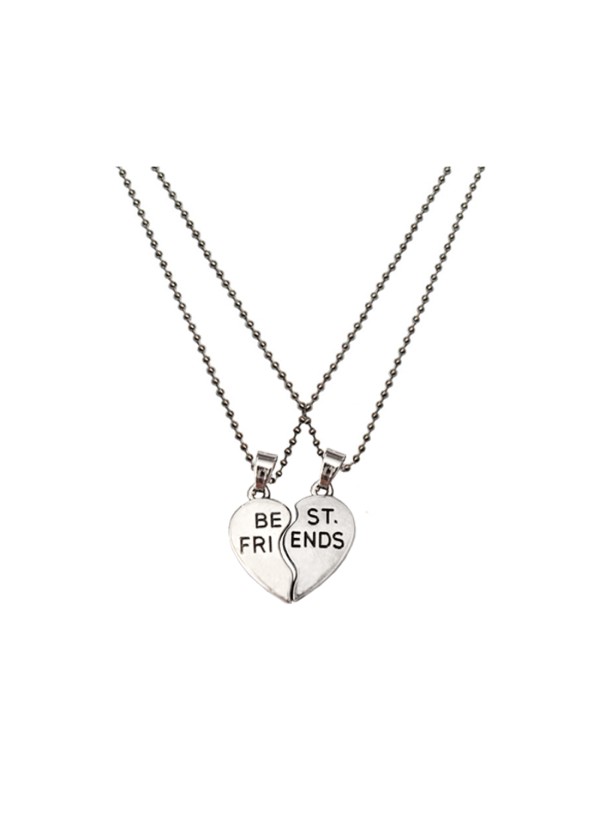 Popular Mens Jewellery Silver Best Friends Forever Broken Broken Heart Dual Pendants
