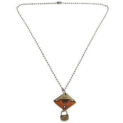 Menjewell Leather collection Multicolor New King & Lock Design Pendant