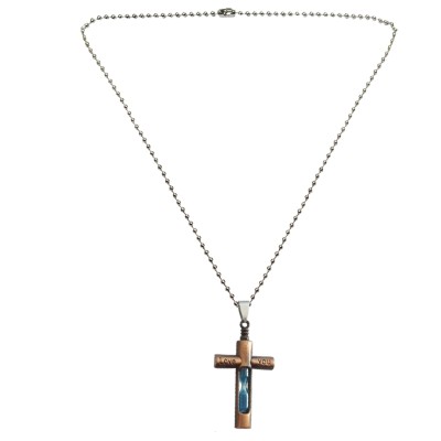 Menjewell Trendy Collection Multicolor New Fashion Cross Sand Clock Hour glass Design Pendant