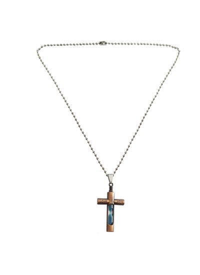 Menjewell Trendy Collection Multicolor New Fashion Cross Sand Clock Hour glass Design Pendant