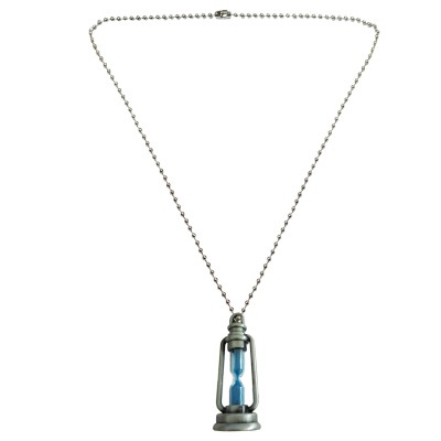 Menjewell Trendy Collection Blue::Silver Sand Timer Hour glass in Fancy lamp Design Fashion Pendant