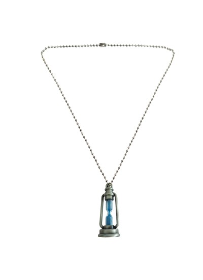 Menjewell Trendy Collection Blue::Silver Sand Timer Hour glass in Fancy lamp Design Fashion Pendant