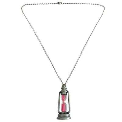 Menjewell Trendy Collection Pink::Silver Sand Timer Hour glass in Fancy lamp Design Fashion  Pendant