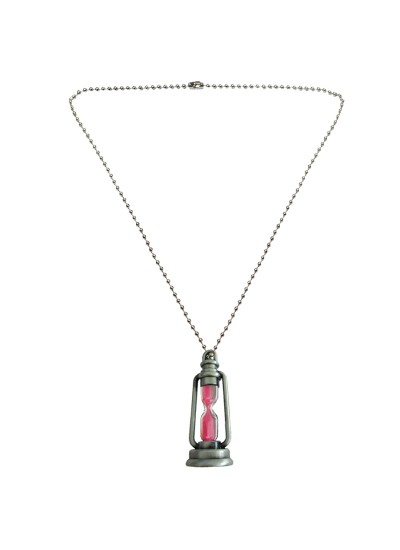 Menjewell Trendy Collection Pink::Silver Sand Timer Hour glass in Fancy lamp Design Fashion  Pendant