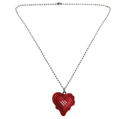 Menjewell Red::Silver Unique Friend Design Heart Pendant For Men & Boys